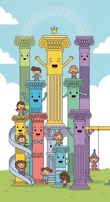 Column Play Free Happy Column Family Image - Illustration, Children, Playground ...