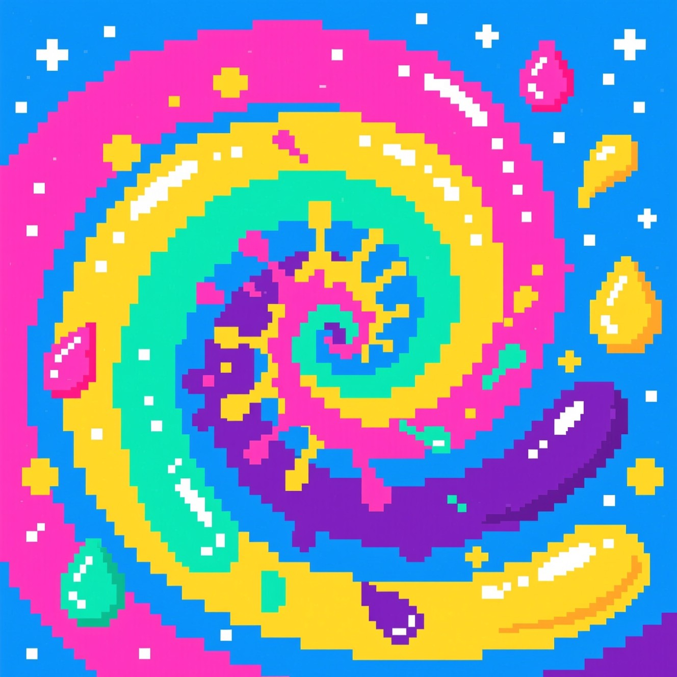 Free Colorful Pixel Vortex Image - Pixel, Vortex, Spiral | Download at ...