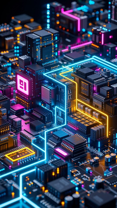 Free Cyberpunk Circuit Landscape Image - Technology, Cyberpunk, Circuit ...