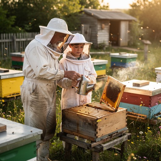 Free Beekeeping Lesson Outdoors Image - Beekeeper, Apprentice, Teaching ...