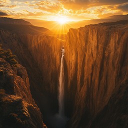Free Sunset Waterfall View Image - Sunset, Waterfall, Nature | Download ...