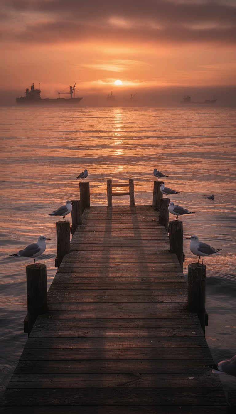 Free Sunset Dock Serenity Image - Sunset, Dock, Seagulls | Download at ...