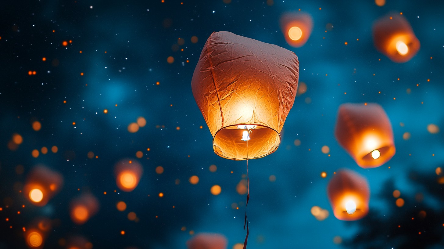 Free Glowing Sky Lanterns Image - Lantern, Festival, Night | Download ...