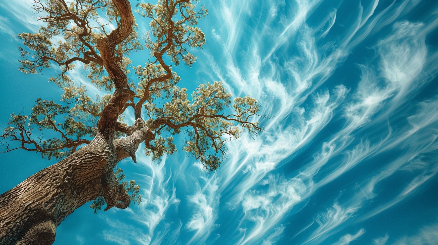 Free Skyward Tree View Image - Tree, Sky, Clouds | Download at StockCake