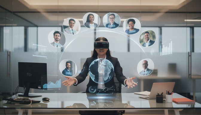 Collaborative Virtual Reality Workspace Free Virtual Reality Collaboration Image - Businesswoman, Virtual ...