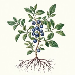 Free Blueberry plant anatomy Image - Botanical, Illustration, Blueberry ...