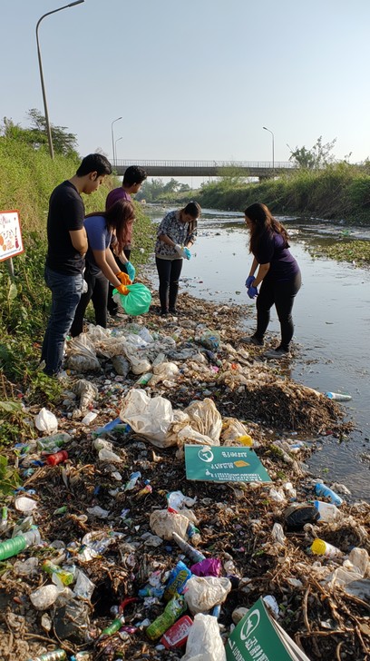 Free Volunteers cleaning riverbank Image - Volunteers, Riverbank ...
