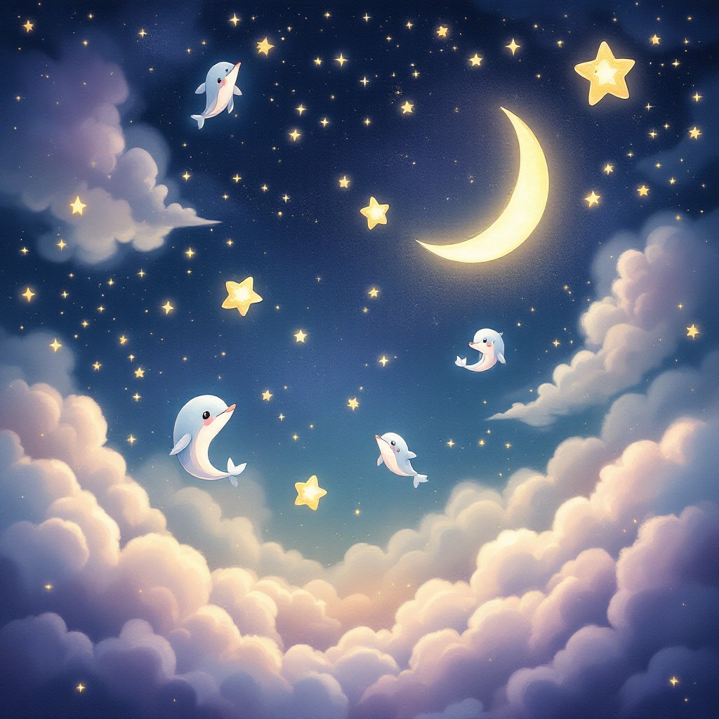 Free Dreamy Starlit Night Image - Moon, Stars, Clouds | Download at ...