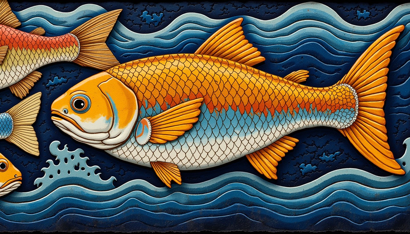 Curved Fish Download Vibrant Aquatic Illustration Image - Fish, Aquatic, Gold ...