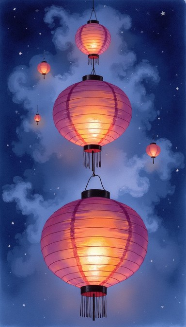 Free Luminous Sky Lanterns Image - Lanterns, Amber, Glow | Download at ...