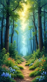 Free Enchanted Forest Path Image - Forest, Path, Sunbeams | Download at ...