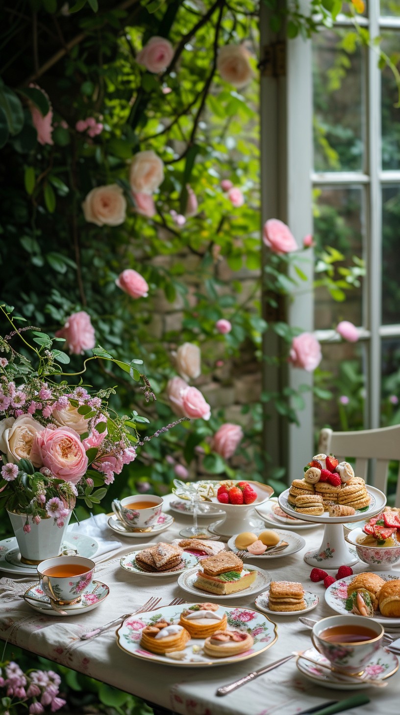 Pretty Tea Party Free Elegant Tea Party Image - Tea, Pastries, Roses | Download at StockCake