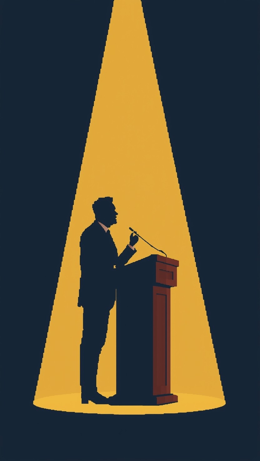 Leader Spotlight Slide Example Free Spotlight Leadership Moment Photo - Presentation, Speaker, Podium ...