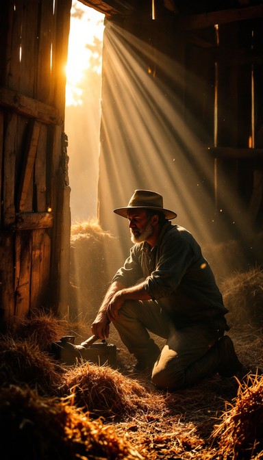 Free Sunlit Barn Worker Image - Barn, Sunbeams, Farmer | Download at ...