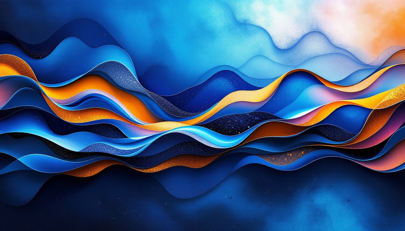 Download Undulating Liquid Geometry Image - Abstract, Waves, Indigo ...