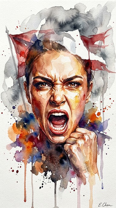 Free Defiant Voice Rising Image - Watercolor, Portrait, Defiance ...