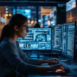 Free Focused Tech Professional Image - Technology, Woman, Coding ...