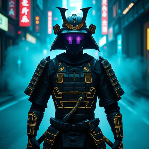 Subtle Samurai Free Neon Samurai Warrior Image | Download at StockCake