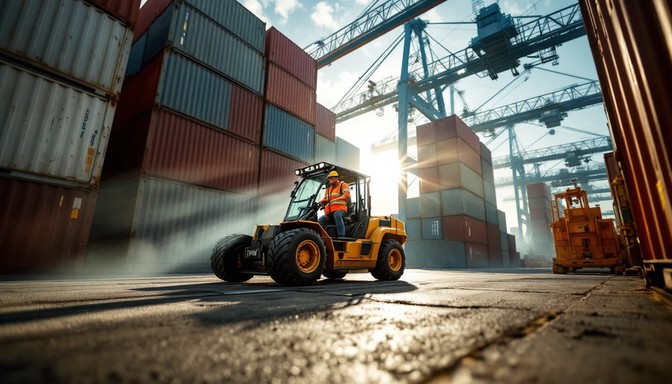 Container Loading Operation Free Port Loading Operations Image - Forklift, Containers, Industrial ...