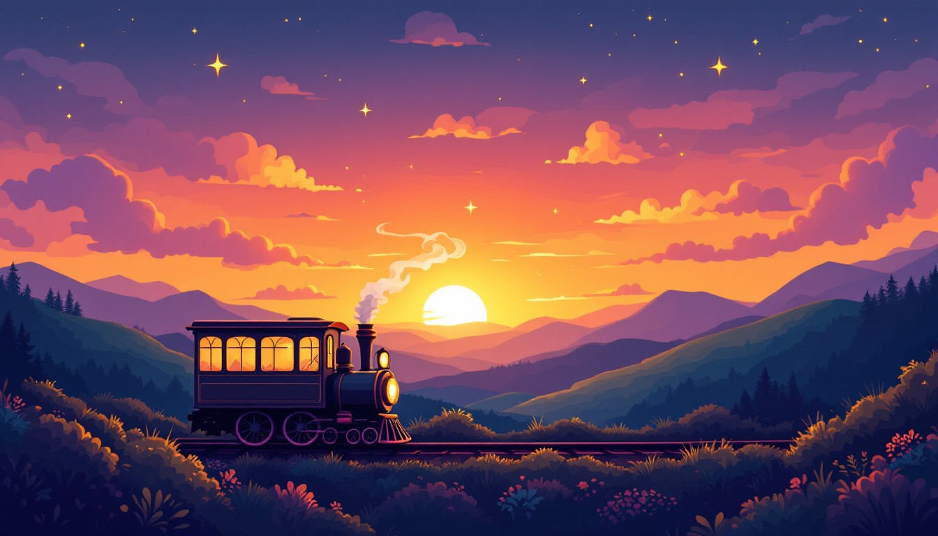 Free Sunset Train Journey Image - Train, Sunset, Mountains | Download ...