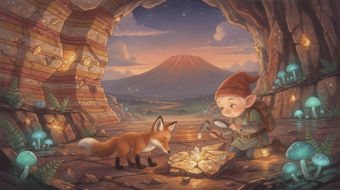 Volcano Enchanted Free Enchanted Geological Adventure Image - Gnome, Fox, Cave | Download ...
