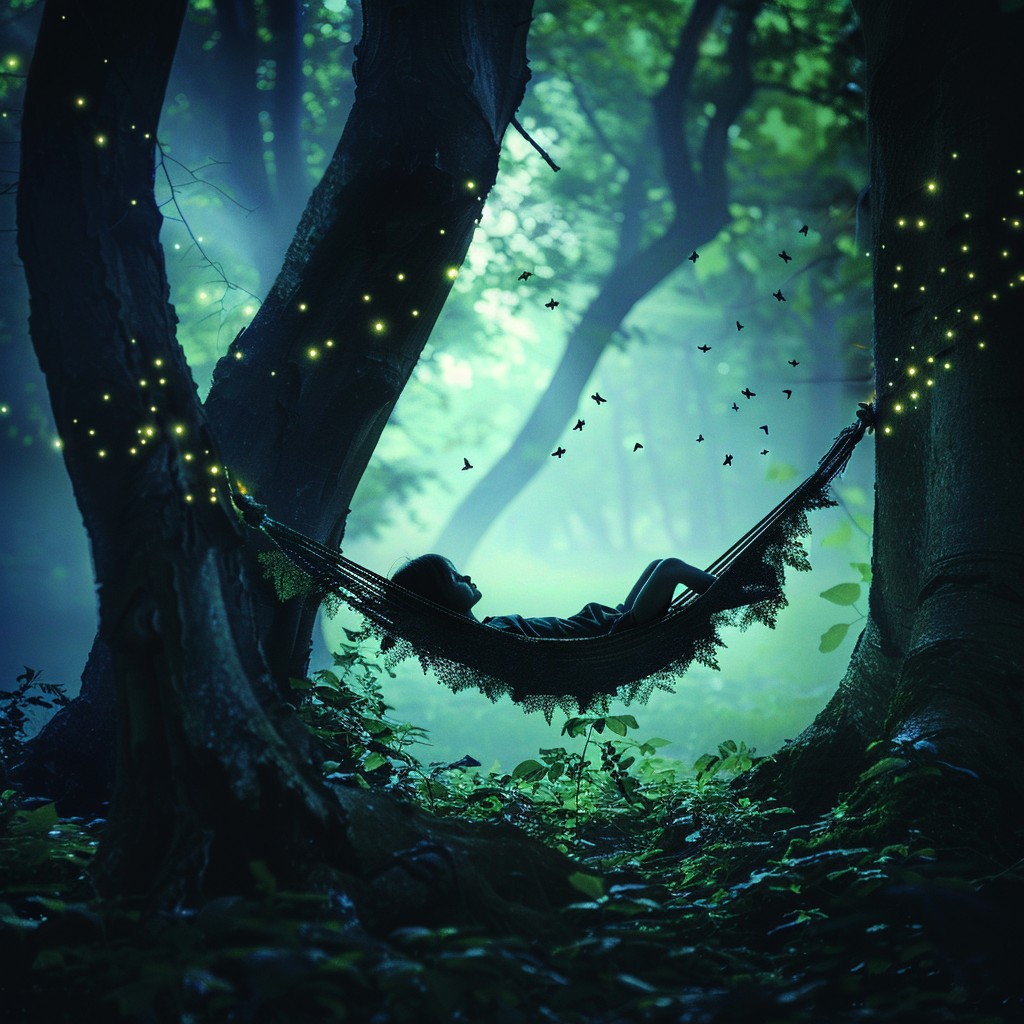 Free Enchanted Forest Nap Image - Forest, Hammock, Fireflies | Download ...