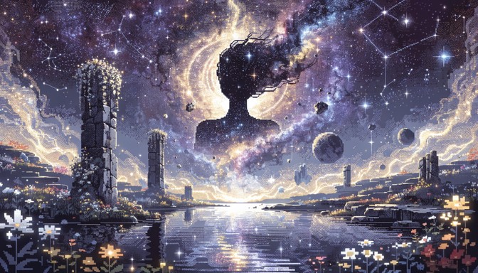 Free Celestial Goddess Rising Image - Pixel, Cosmic, Goddess | Download ...