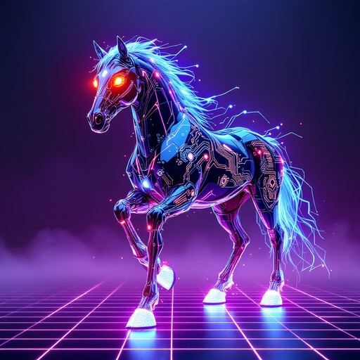 Free Neon Cyber Horse Image - Cyberpunk, Horse, Neon | Download at ...
