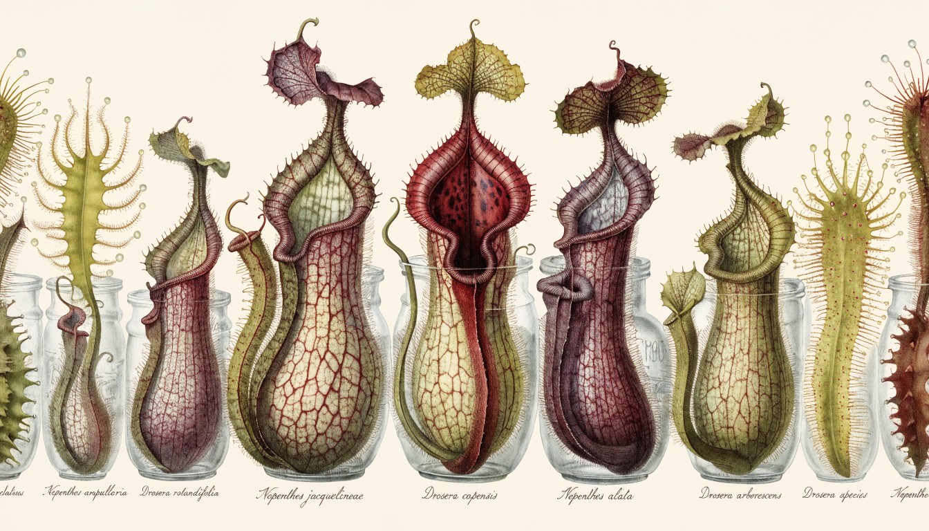 Predator Plants. Examples Free Predatory Plants Preserved Image - Botanical, Watercolor ...