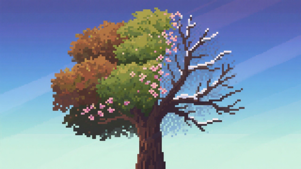 Free Seasons In Pixels Image - Pixelart, Tree, Seasons | Download at ...