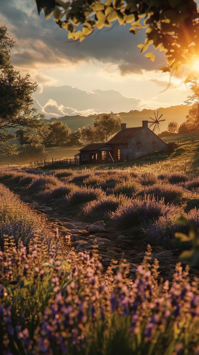 Free Lavender Farm Sunset Image - Lavender, Sunset, Farm | Download at ...