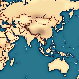 Download Asia Pixel Tapestry Image - Asia, Pixel, Map | StockCake
