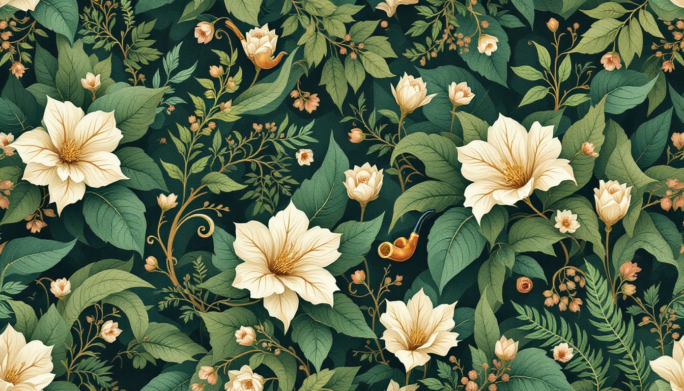 Tembakau Pattern Free Botanical Tobacco Pattern Image - Botanical, Tobacco, Pattern ...