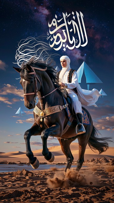 Free Cosmic Arabian Rider Image - Arabian, Horse, Desert | Download at ...