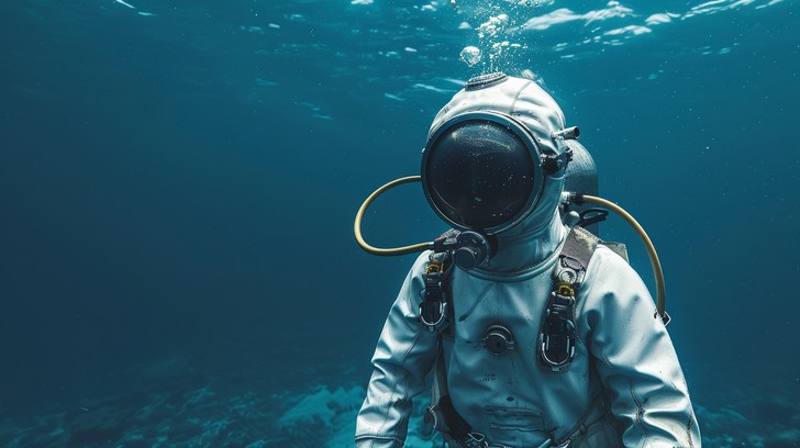 Free Vintage Diver Submerged Image - Diver, Underwater, Vintage ...