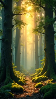 Free Enchanted Forest Path Image - Forest, Path, Sunbeams | Download at ...