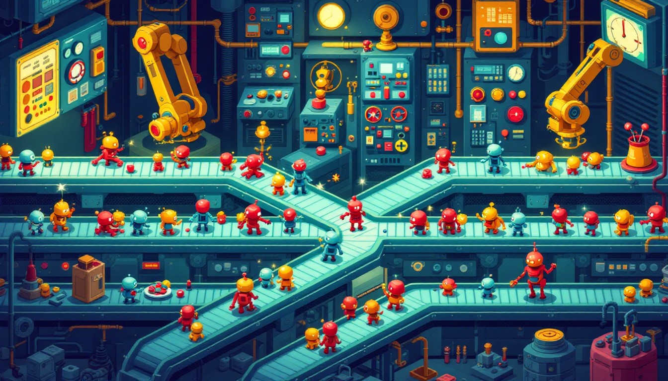 Free Robotic Toy Factory Image - Pixelart, Factory, Robots | Download ...