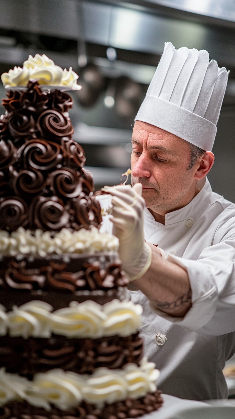 Free Chef Decorating Cake Image - Chef, Cake, Chocolate | Download at ...