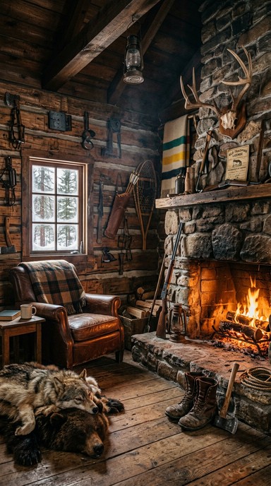 Free Rustic Hunter's Retreat Image - Cabin, Rustic, Fireplace ...