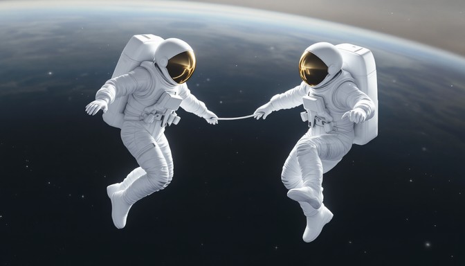 Free Connected Through Space Image - Astronauts, Space, Cosmos ...
