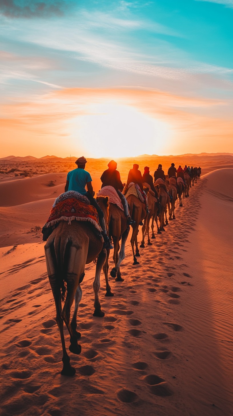 Free Desert Camel Ride Image - Desert, Sunset, Camels | Download at ...