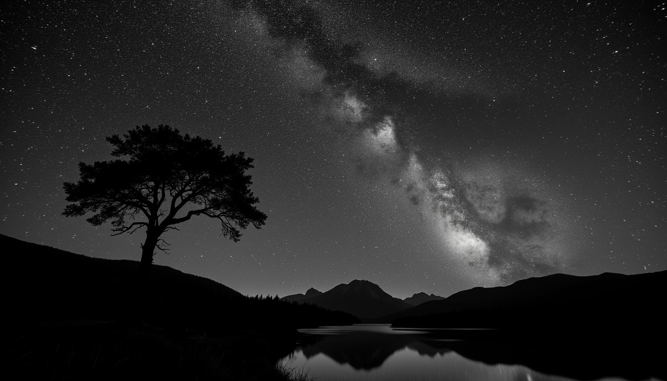 Tree Reflection Night Free Cosmic Tree Reflection Image - Stars, Galaxy, Milkyway | Download ...