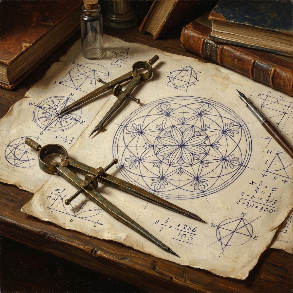 Mathematic Compass Reading Free Scholar's Mathematical Workspace Image - Geometry, Compass, Brass ...