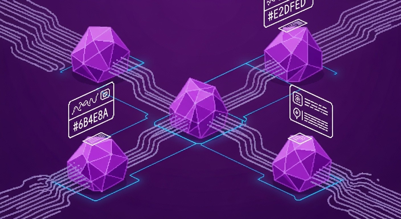 Data Crystal Pattern Free Crystal Data Network Image - Blockchain, Violet, Crystal ...