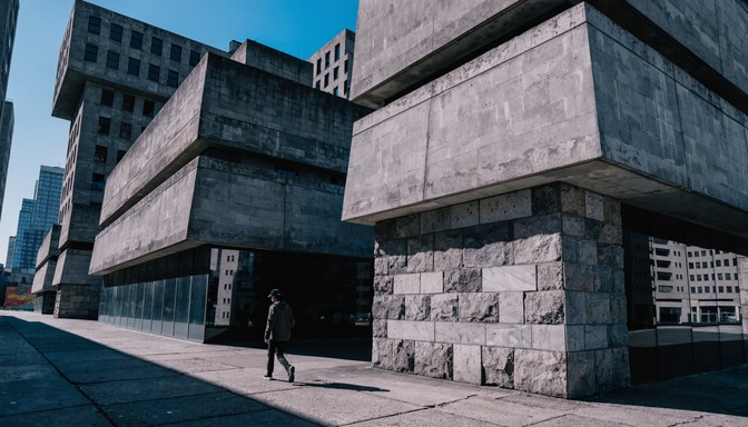 Harsh Building Design Free Geometric Concrete Cityscape Image - Brutalist, Architecture ...