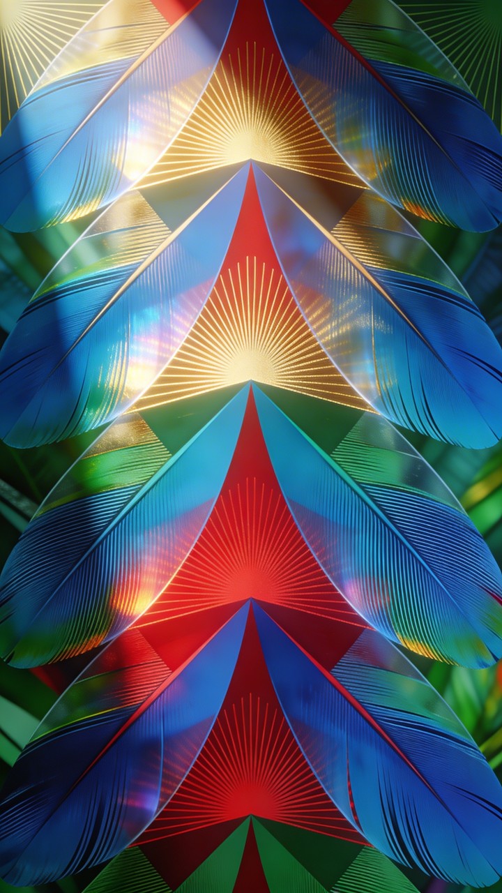 Free Tropical Geometric Feathers Image - Tropical, Feather, Geometric ...