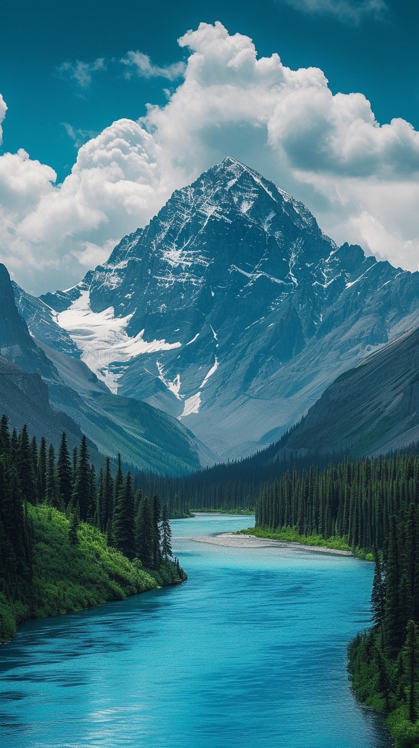 Free Mountain River View Image - Mountain, River, Nature | Download at ...