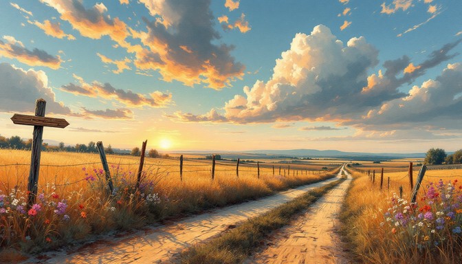 Free Golden Hour Junction Image - Crossroads, Countryside, Sunset ...