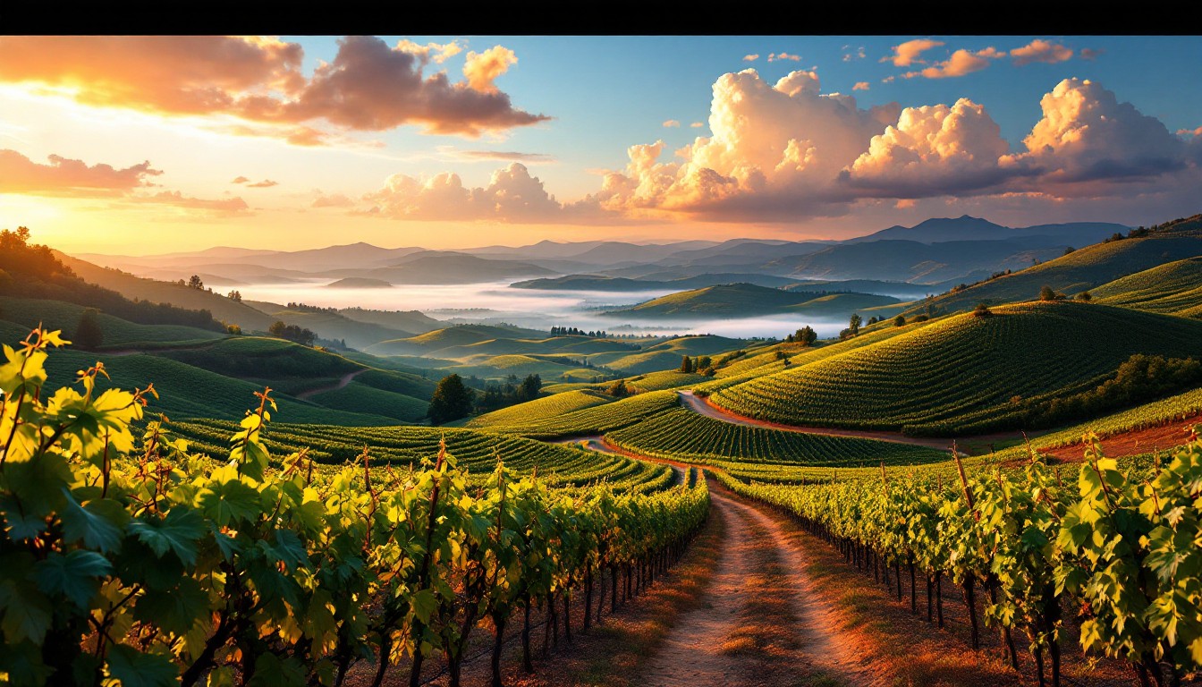Free Golden Vineyard Sunset Image - Vineyard, Sunset, Landscape ...