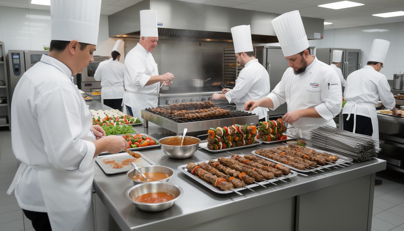 Kitcheb Chef Free Chefs Preparing Kebabs Image - Chefs, Cooking, Kitchen | Download ...